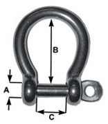 Stainless Steel Bow Shackles