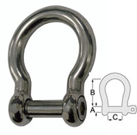 Cast Stainless Steel Socket Pin Bow Shackles